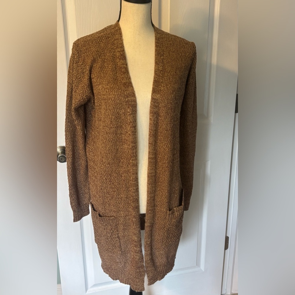 Love Ellie Open-Front Women's Cardigan Sweater Rust Speckled Wmn Sz L NWOT